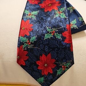 Festive Christmas Floral Tie with Red and‎ Green Accents. By Hallmark.